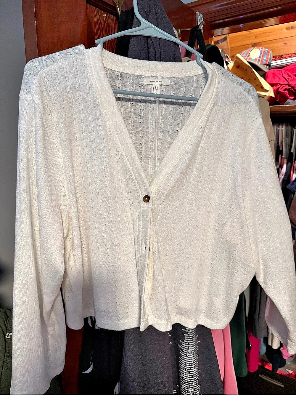 maurices White Button-Front Cardigan